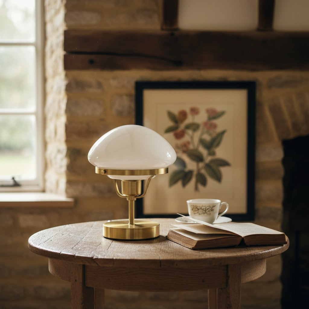 Ornato Luxe Modern Brass or Black Table Light