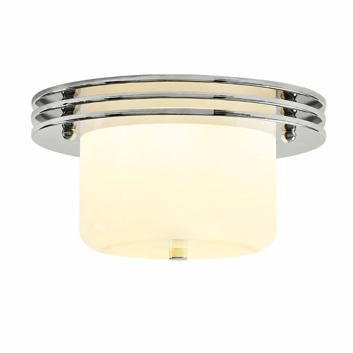 Zenthoris chrome and milky white 30 cm flush mount ceiling fixture