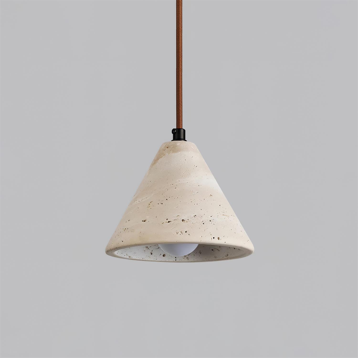 Minimalist Stone Pendant Light - Raw Yellow Travertine Lighting
