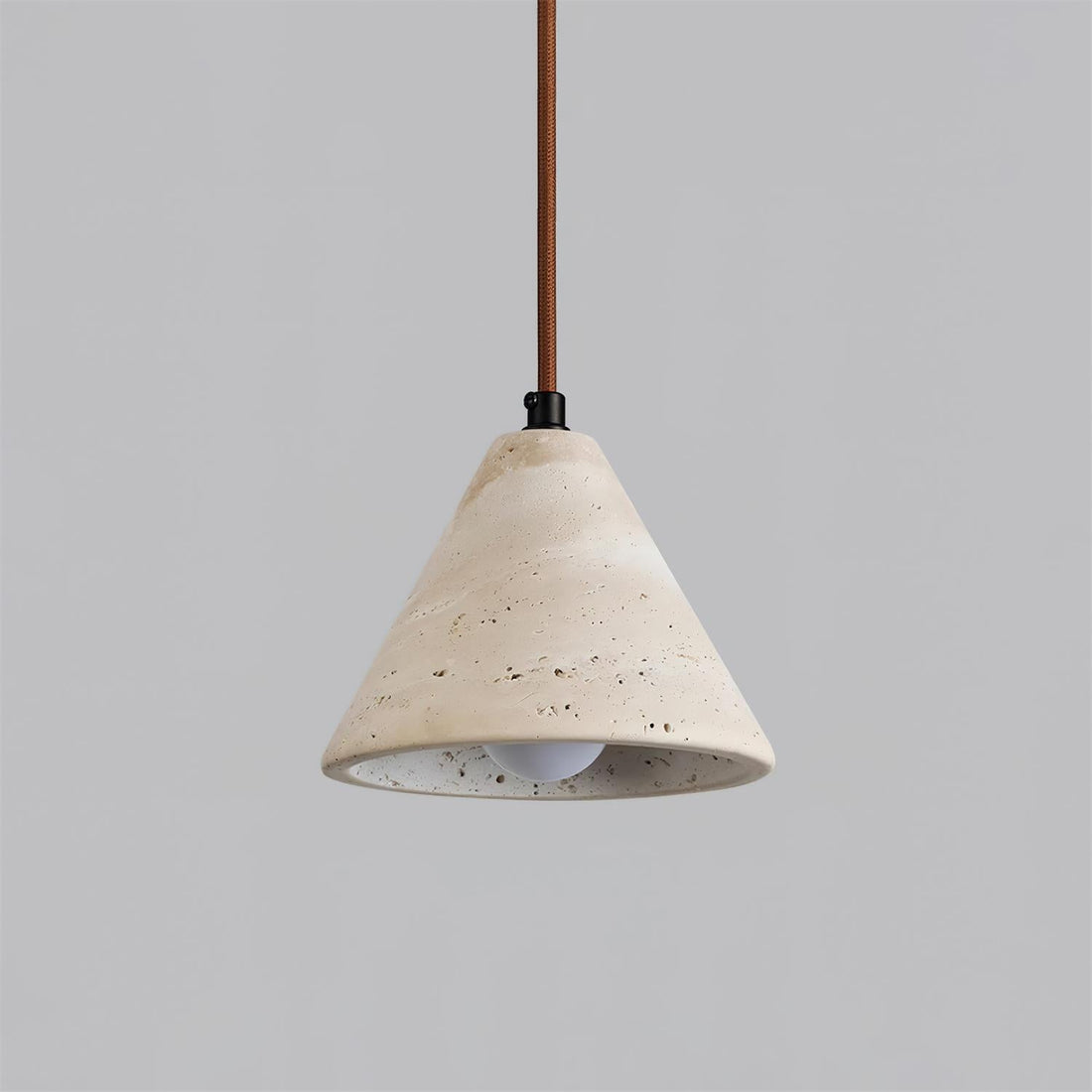 Minimalist Stone Pendant Light - Raw Yellow Travertine Lighting