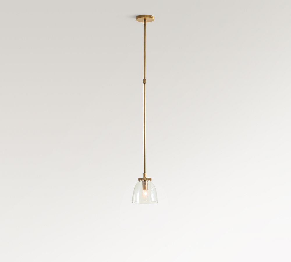 Auria Metal Brass Pendant Lighting - Vintage Finish with Glass Shade