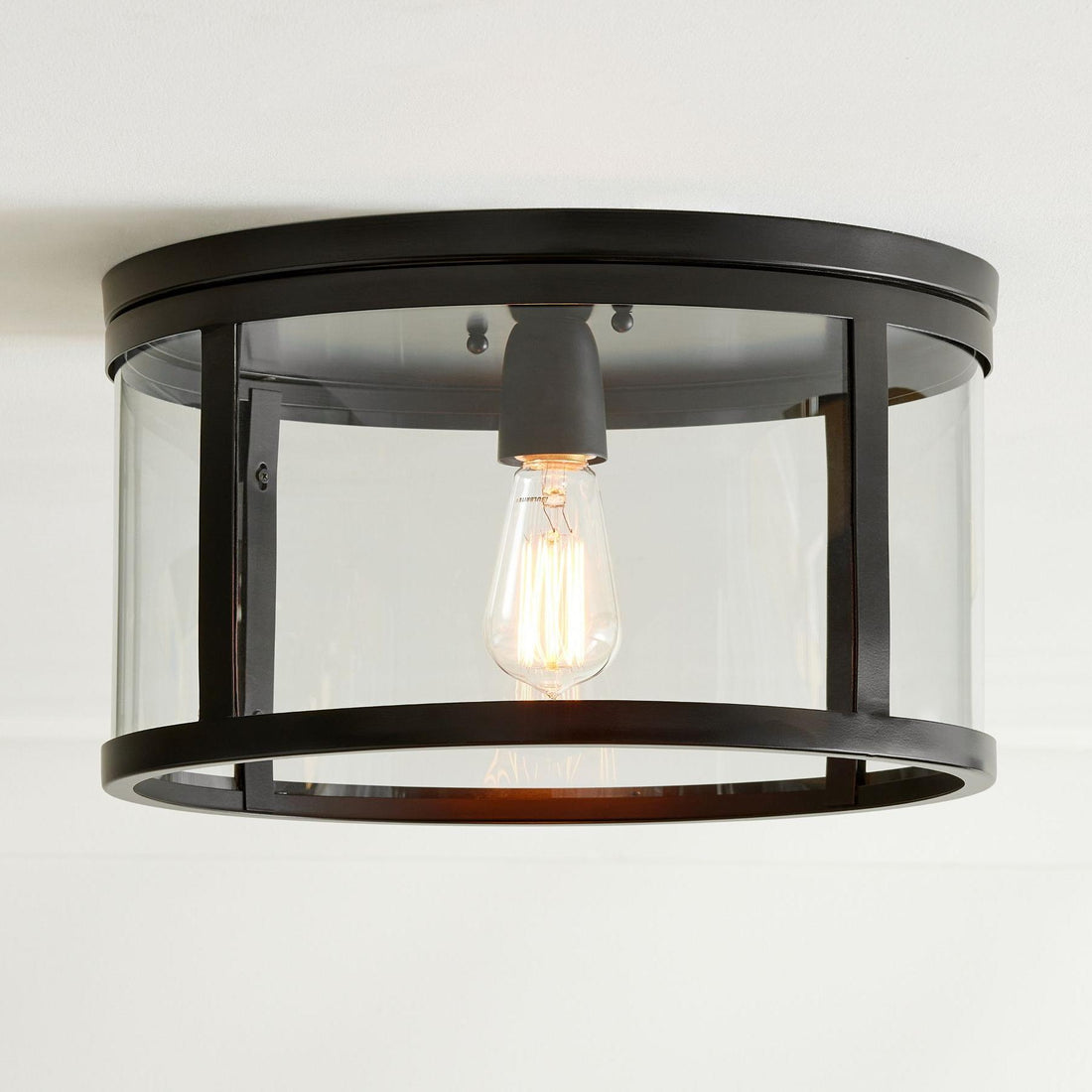 Plafonnier encastré Ferrix minimaliste en fer - Plafonnier d'extérieur moderne en verre