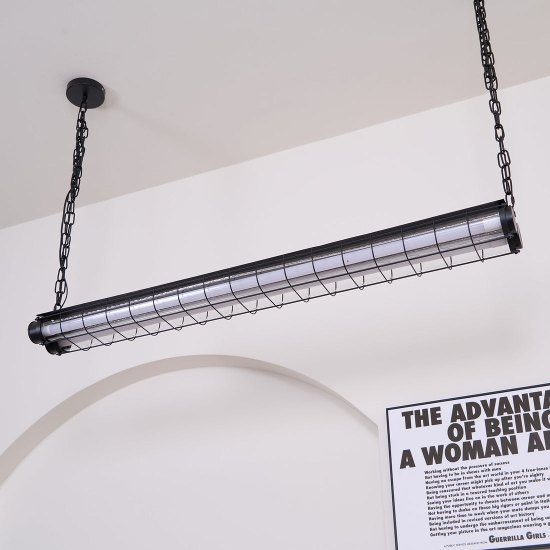 Handcrafted Glass Channel-Set Diffusers Linear Chandelier Sleek Design