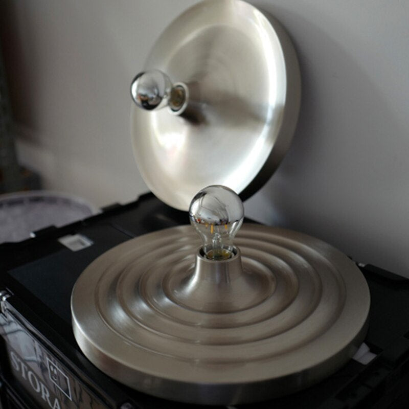 Plafonnier disque élégant de l'ère spatiale, chrome, or, blanc, noir, non dimmable