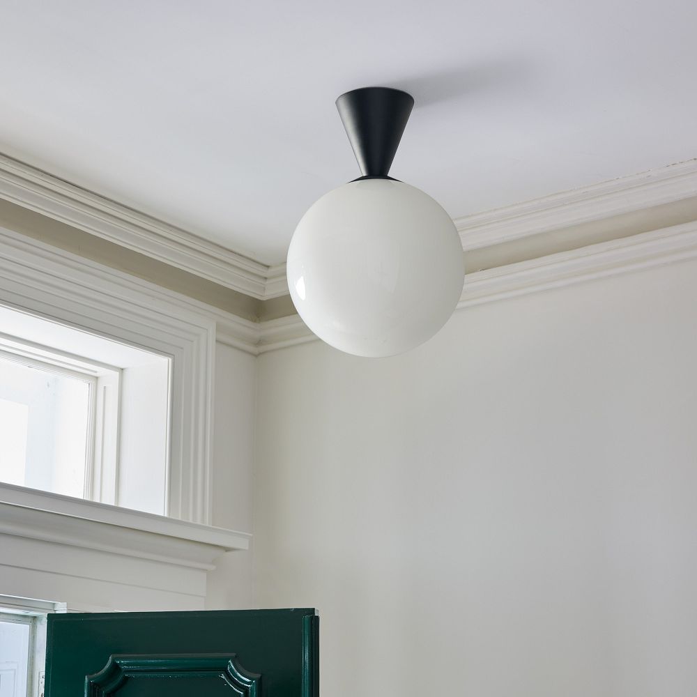 Ulvara Modern Flush Mount Ceiling Light - Floating Globe and Tapered Canopy Design