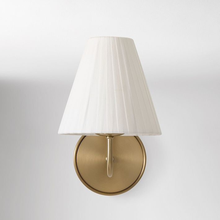 Fibura Sleek Metal Linen Shade Wall Light - Wall-Mounted Art