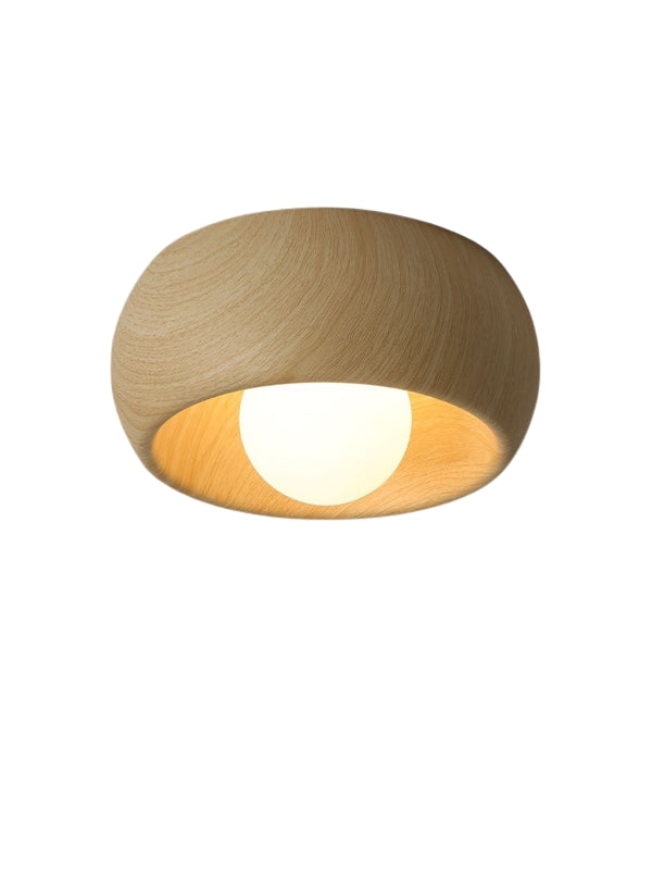 Modern Glass Metal Ceiling Light in Walnut for Indoor Lighting