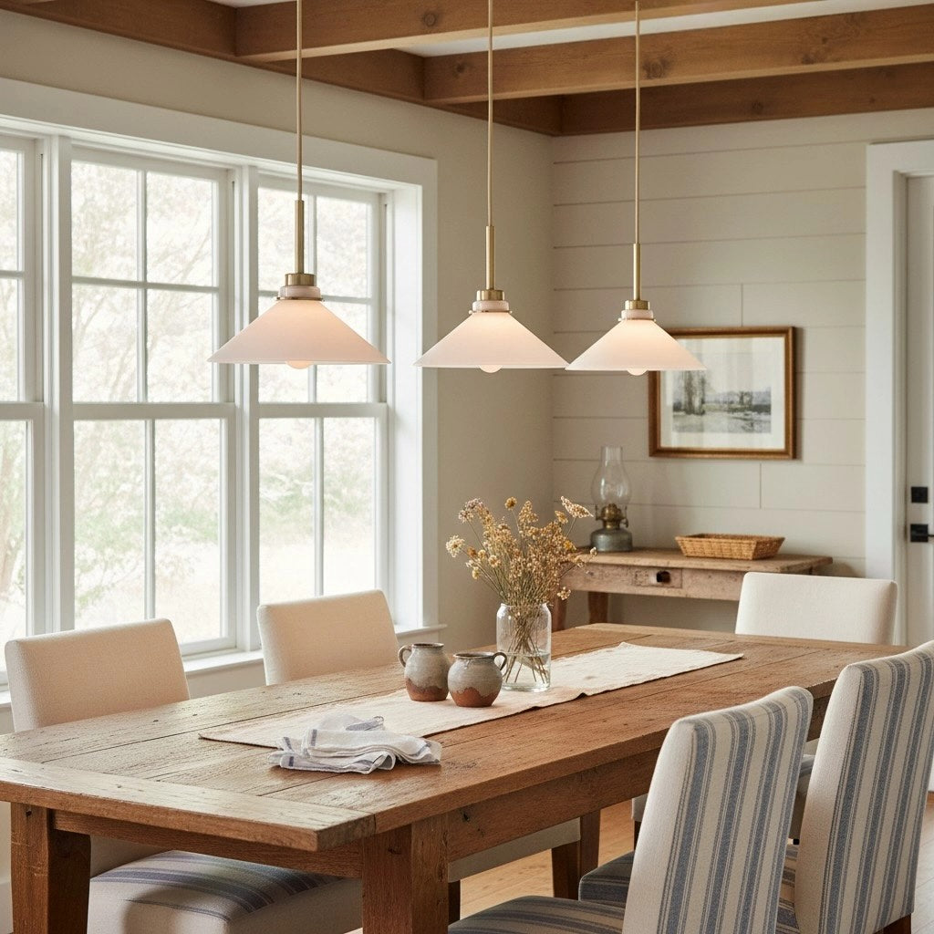 Aurenza Modern Farmhouse Pendant Light - Adjustable Shade for Warm Ambiance