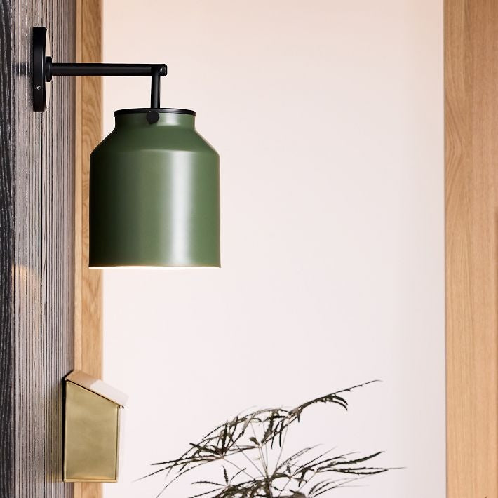 Applique murale d'extérieur minimaliste Hanton – Applique industrielle en métal mat pour espaces modernes