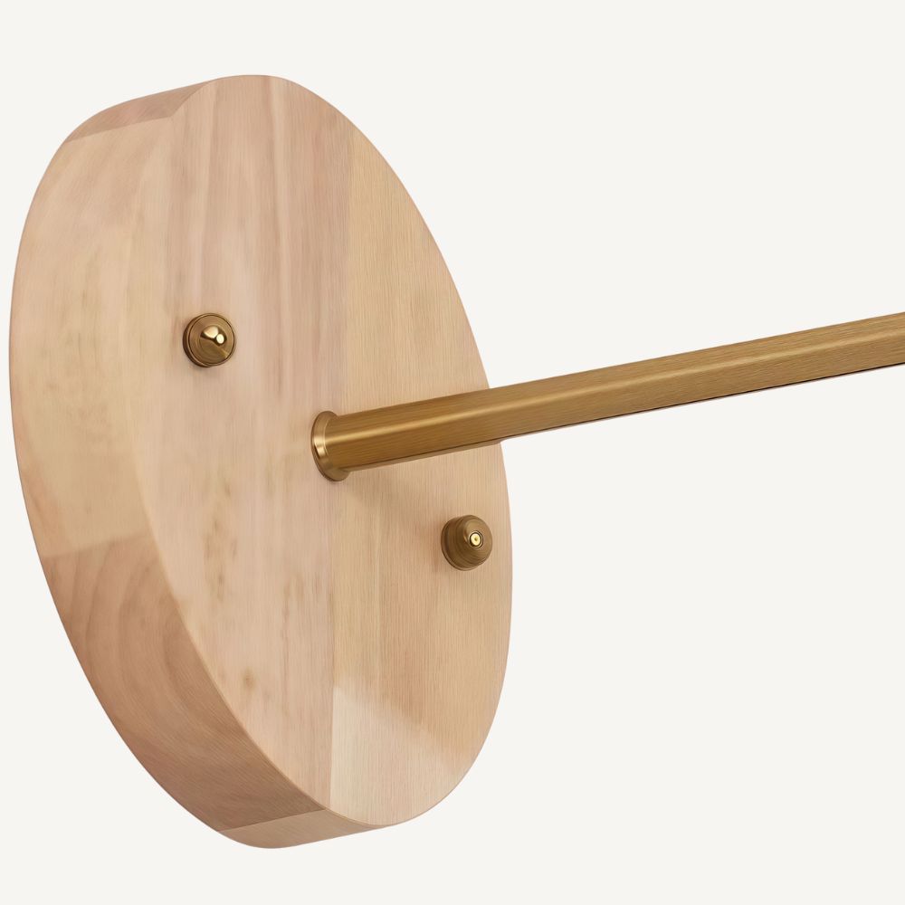 Natural Travertine Wall Sconce - Brushed Brass Metal Base for Bedsides