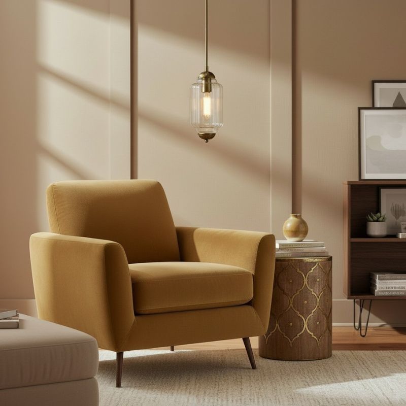 Suspension Eloise en verre laiteux – Lampe vintage fine pour salon