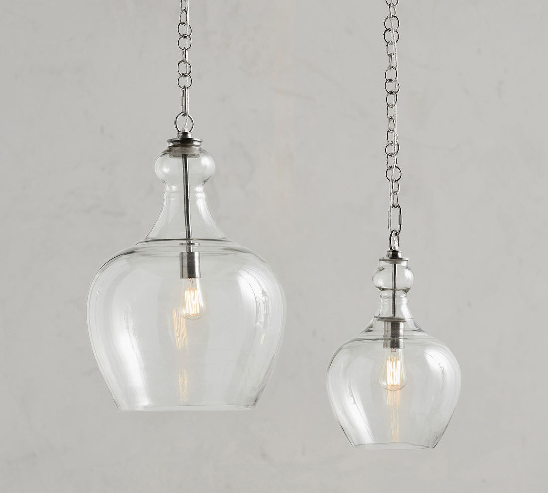 Suspension en verre Lawson – Verre recyclé et laiteux avec accents bronze