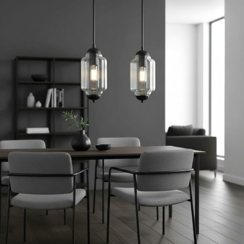 Suspension Eloise en verre laiteux – Lampe vintage fine pour salon