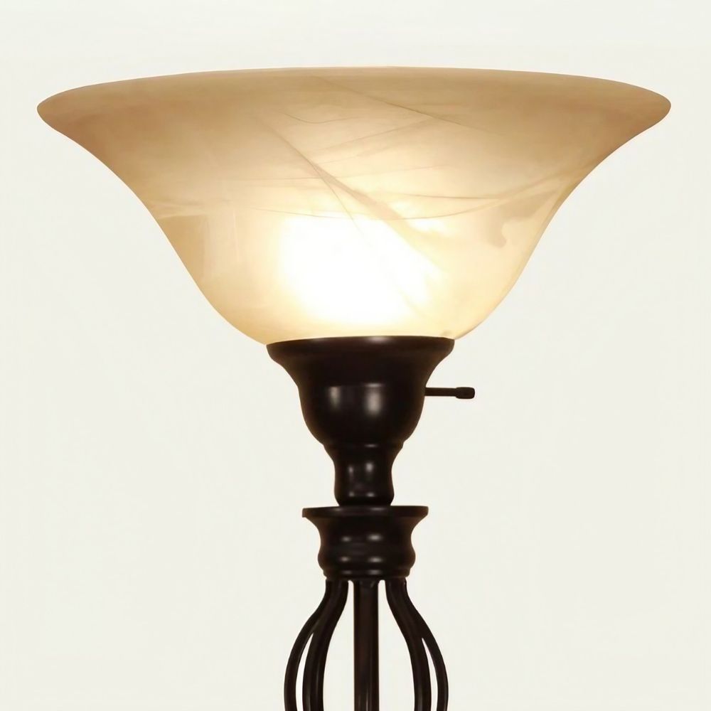 Alabaster Floor Lamp - Antique Textured Glass Luxury Lighting