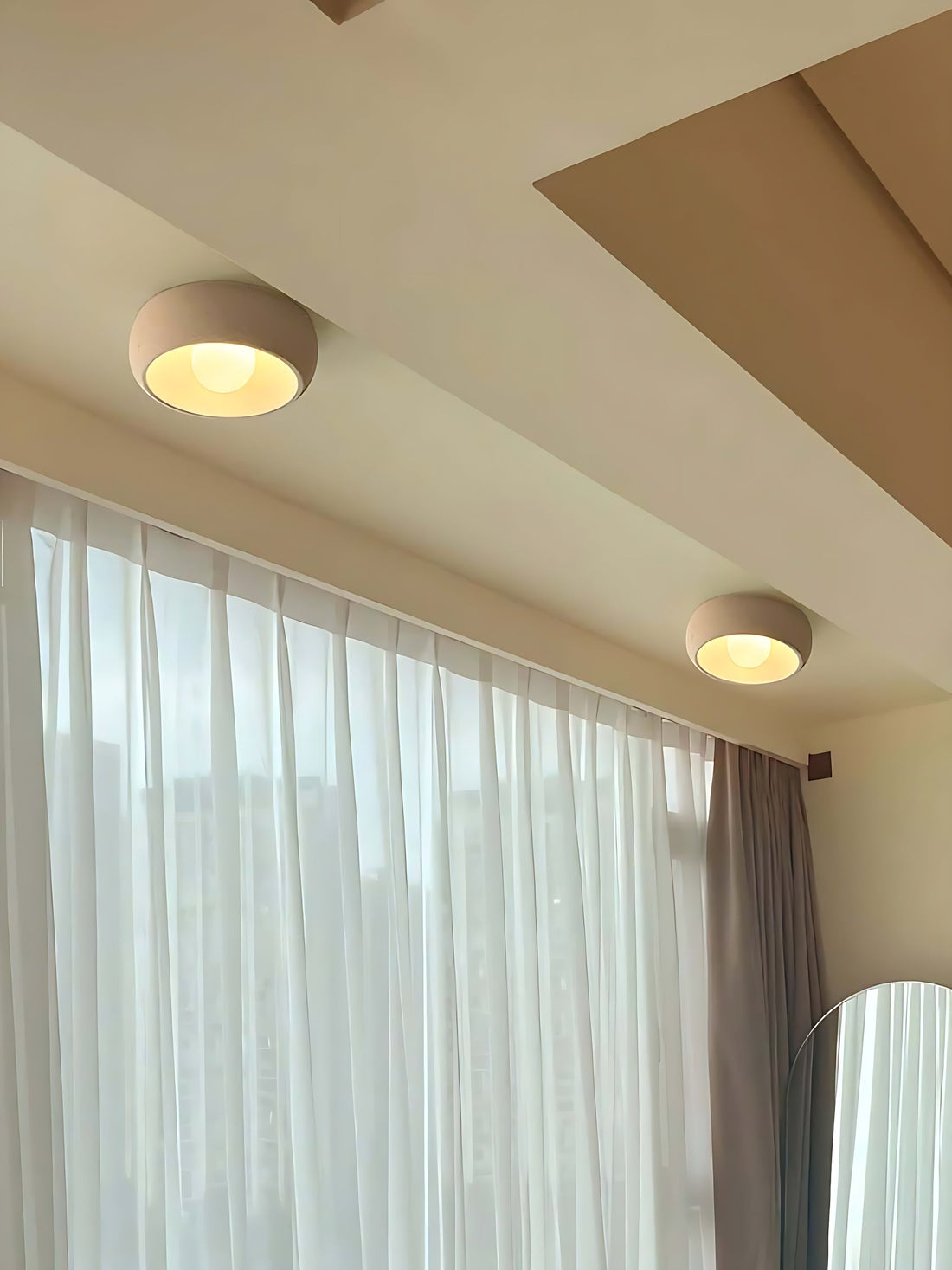 Plafonnier moderne en métal et verre, couleur noyer, pour l'éclairage intérieur