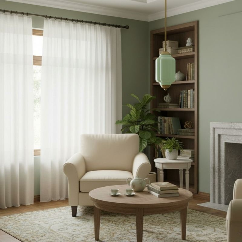 Suspension Eloise en verre laiteux – Lampe vintage fine pour salon