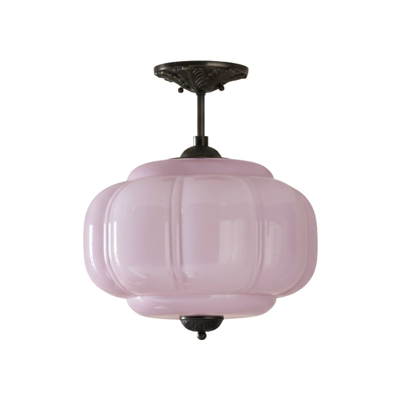 Eloise Vintage Pendant Light - Glass Semi-Flush Mount for Kitchen