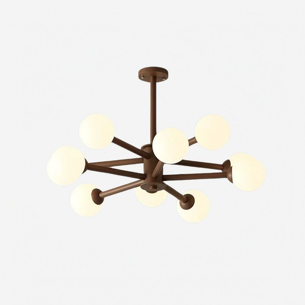 Flush Mount Sputnik Light - Natural Wood Ceiling Light for Stylish Interiors