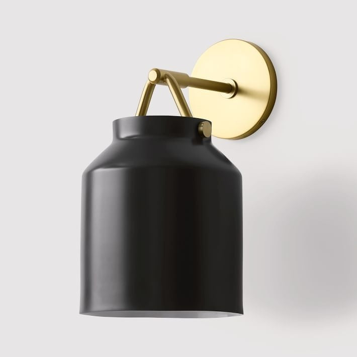 Applique murale minimaliste moderne en laiton et verre Hanton – Résistante à l'humidité pour salle de bain
