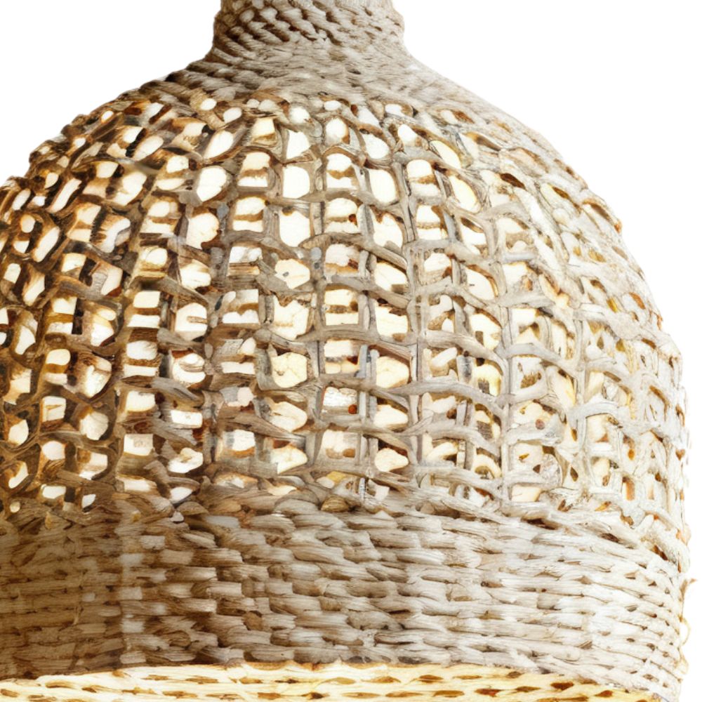 Japanese Bamboo Basket Pendant Light - Woven Rattan Dome for Bedroom