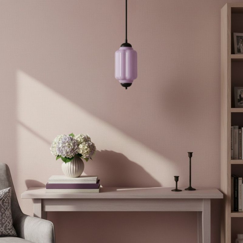 Suspension Eloise en verre laiteux – Lampe vintage fine pour salon