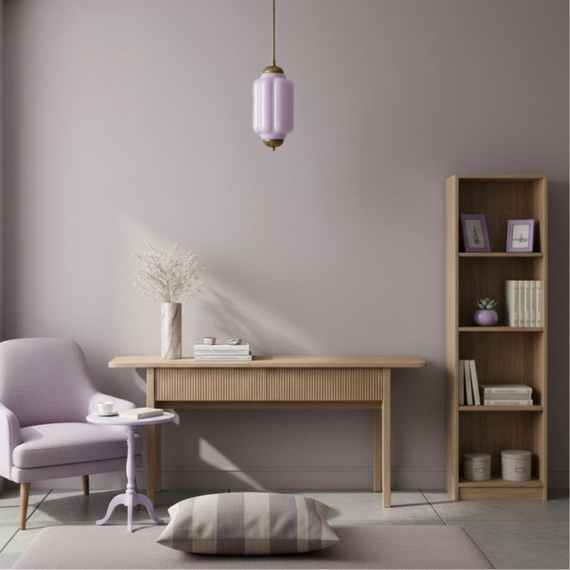 Suspension Eloise en verre laiteux – Lampe vintage fine pour salon
