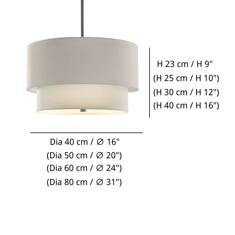 Fabric Flush Mount Light - Handcrafted Linen Drum Shade Pendant Lamp