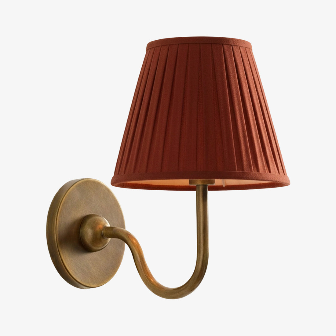 Luvora Pleated Linen Wall Lamp – Vintage Brass Wall Light for Living Rooms