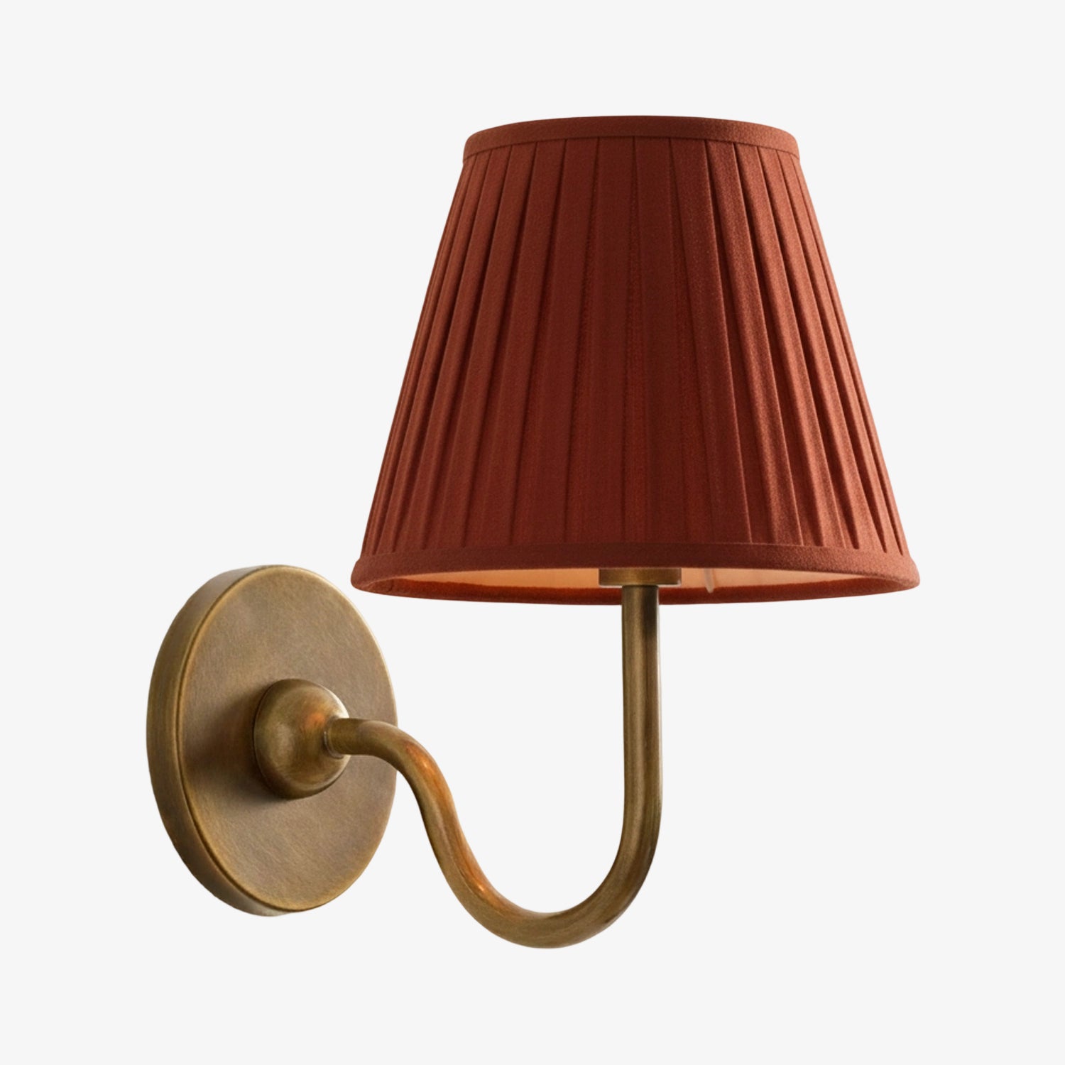 Luvora Pleated Linen Wall Lamp – Vintage Brass Wall Light for Living Rooms