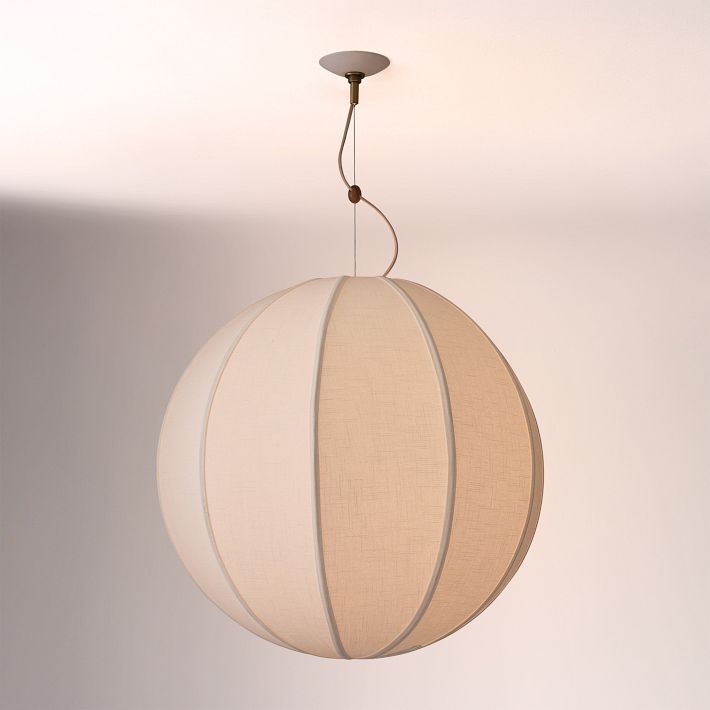 Alvian Linen Pendant Light - Adjustable Ball Dining Table Lighting