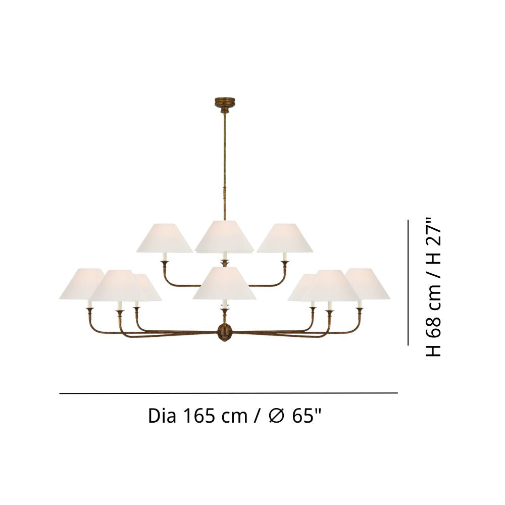 Lustre en tissu - Lustre en métal pour le confort visuel du salon