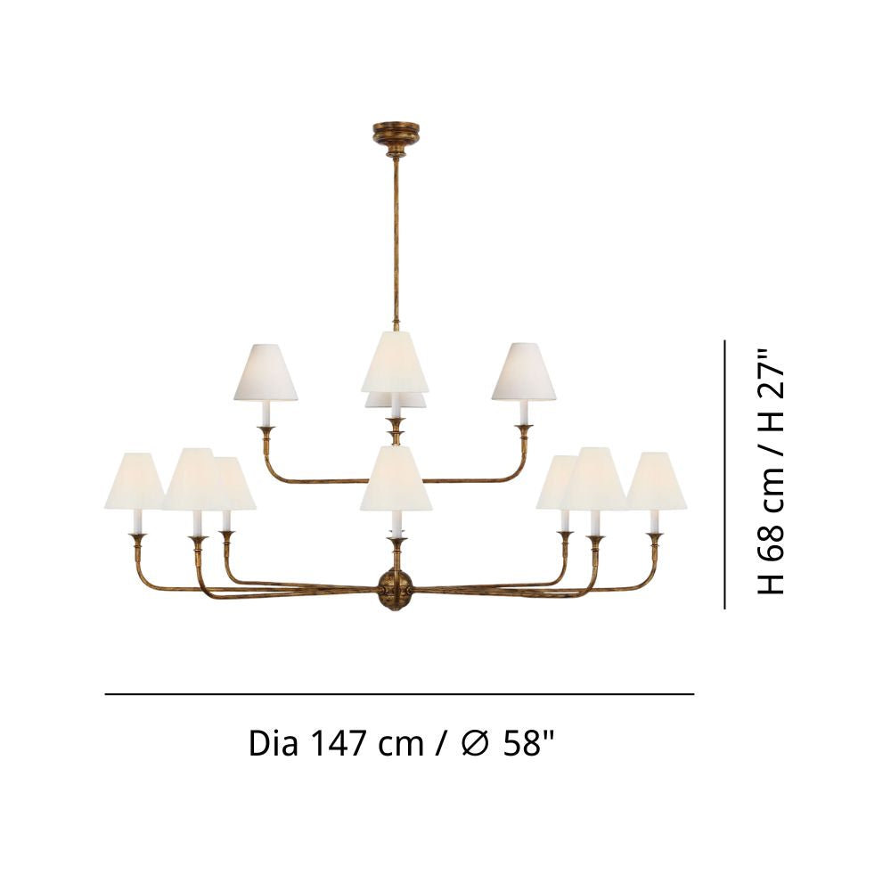Lustre en tissu - Lustre en métal pour le confort visuel du salon