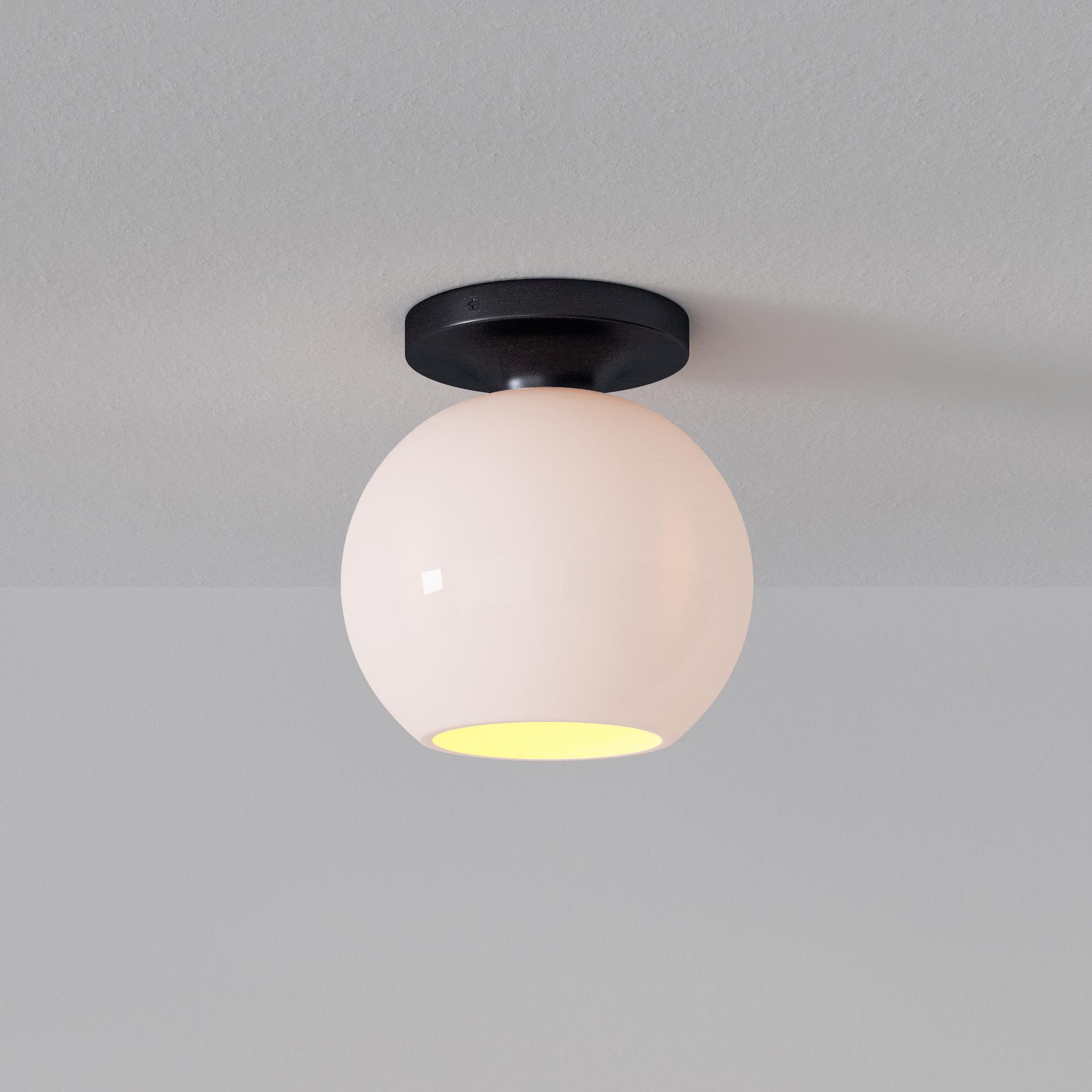 Selvion Modern Globe Ceiling Light - Damp-Rated Bathroom Lighting - Luxe Glass Shade