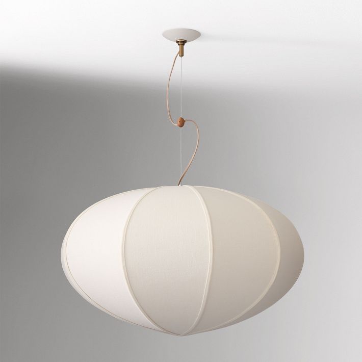 Alvian Linen Pendant Light - Adjustable Ball Dining Table Lighting