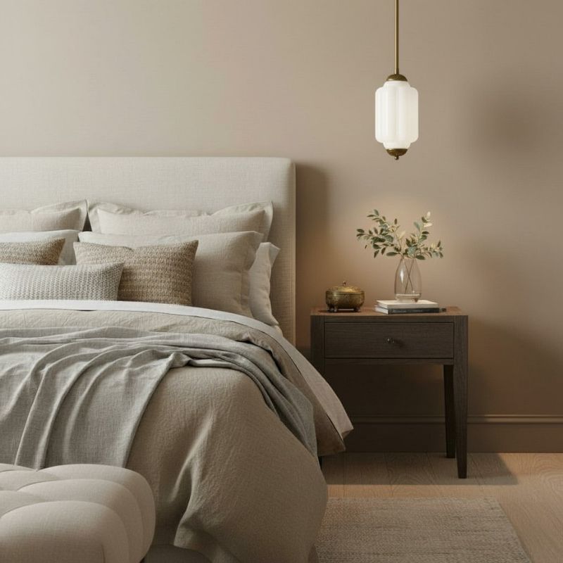 Suspension Eloise en verre laiteux – Lampe vintage fine pour salon