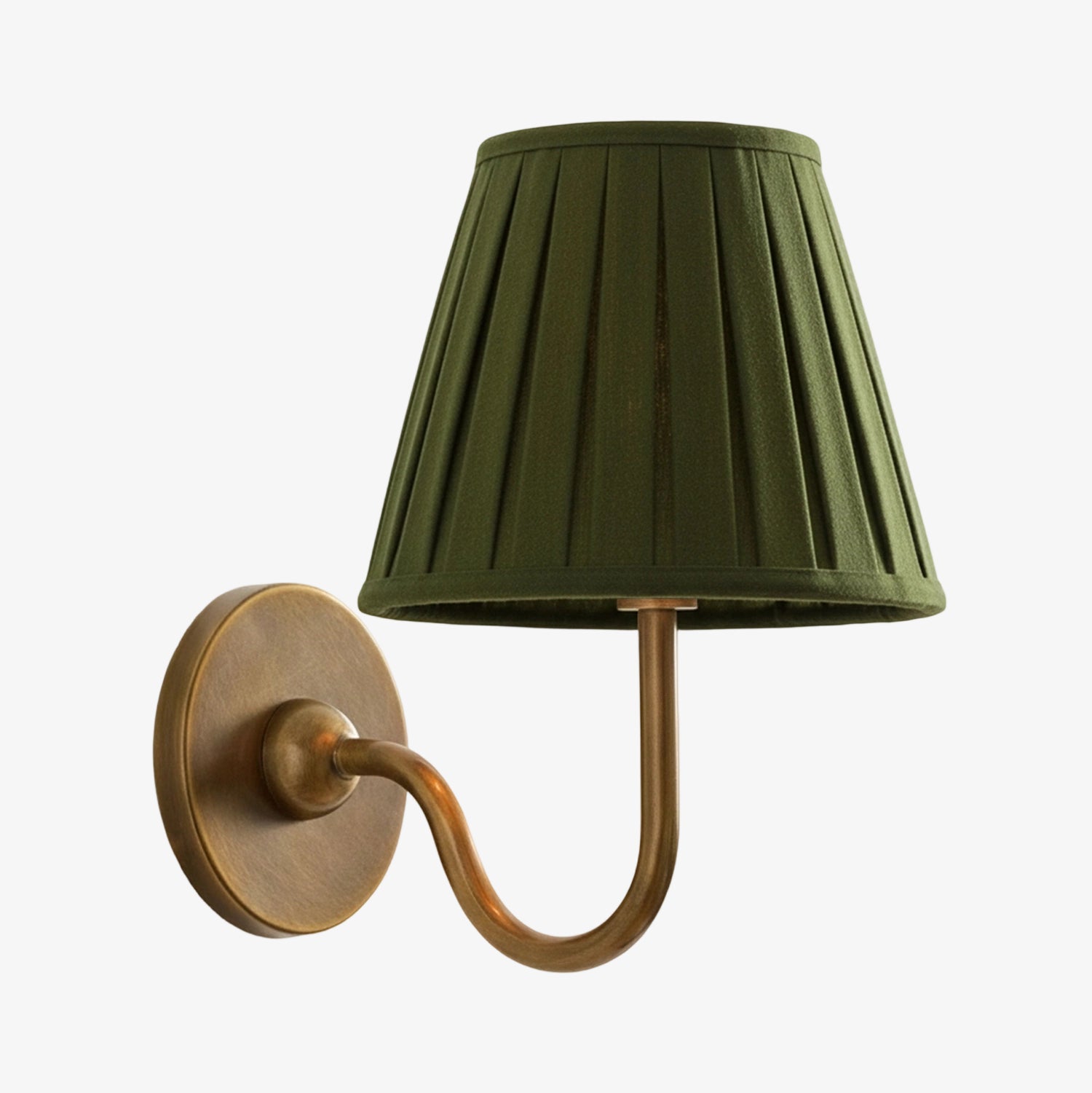 Luvora Pleated Linen Wall Lamp – Vintage Brass Wall Light for Living Rooms