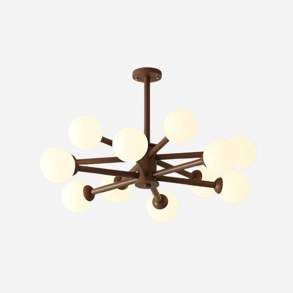 Flush Mount Sputnik Light - Natural Wood Ceiling Light for Stylish Interiors