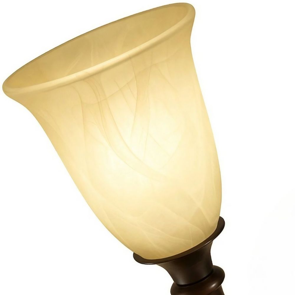 Alabaster Table Lamp - Vintage Small Bedside Night Light
