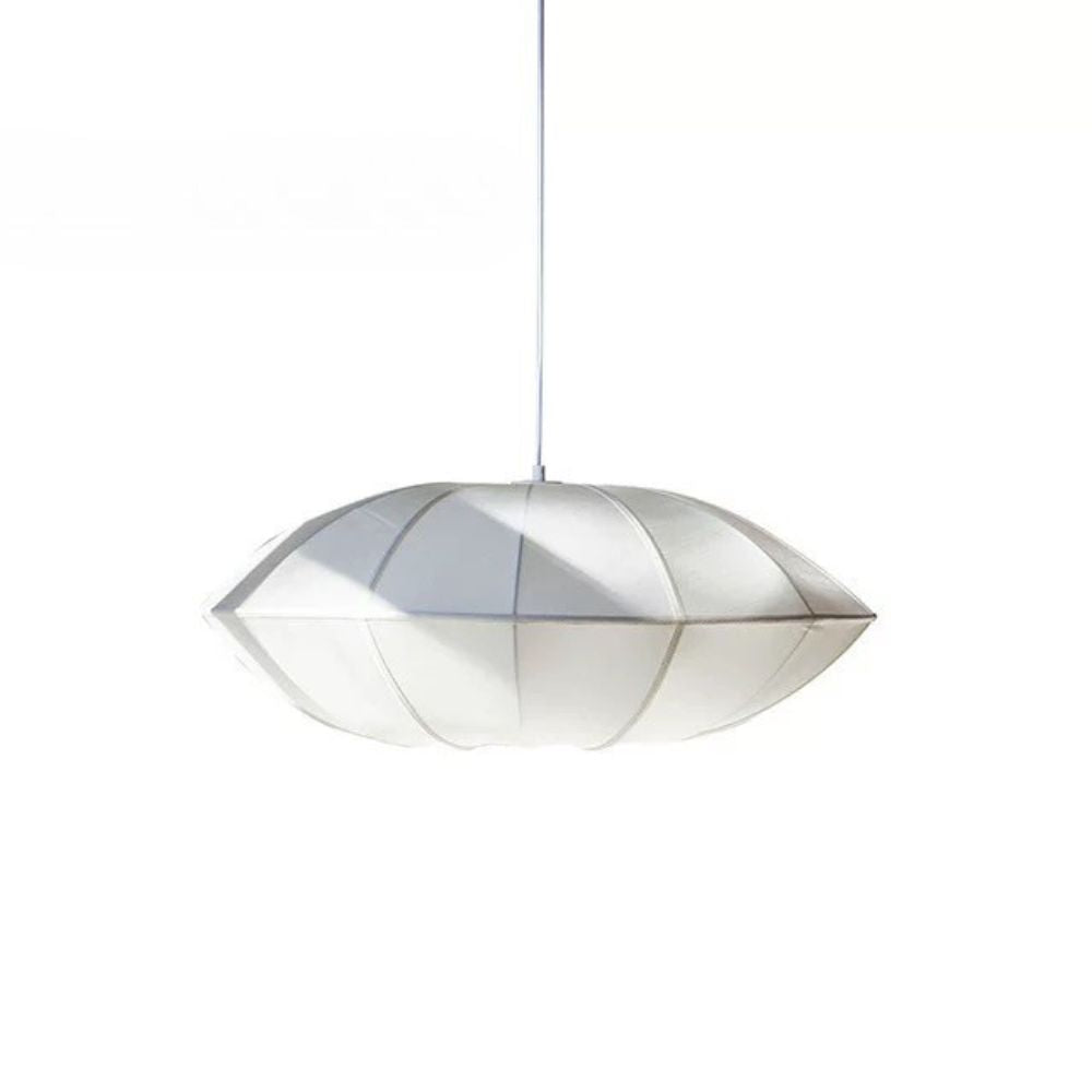 Suspension en soie - Abat-jour en tissu blanc style nordique