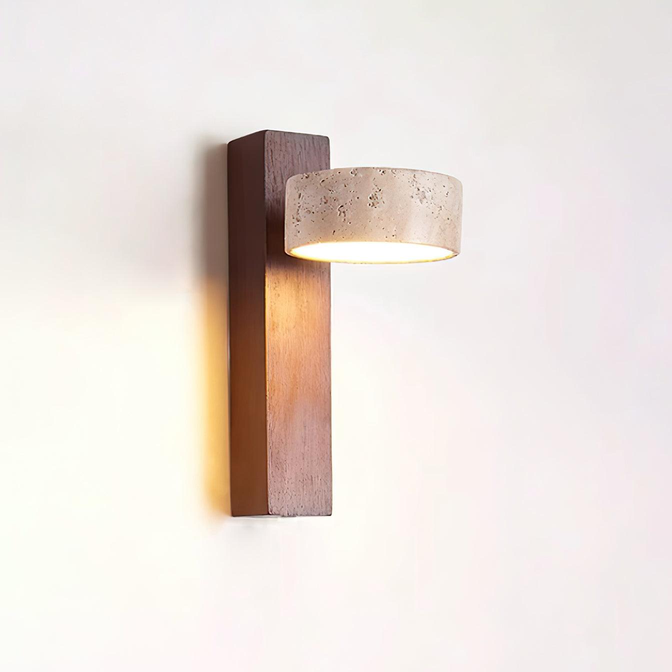 Unique Yellow Travertine Shade Wall Sconce in French Vintage Style