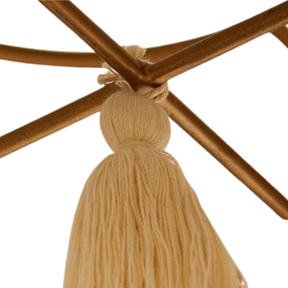 Boho Tiered Fringe Chandelier - Pink Tassel Chandelier for Living Room