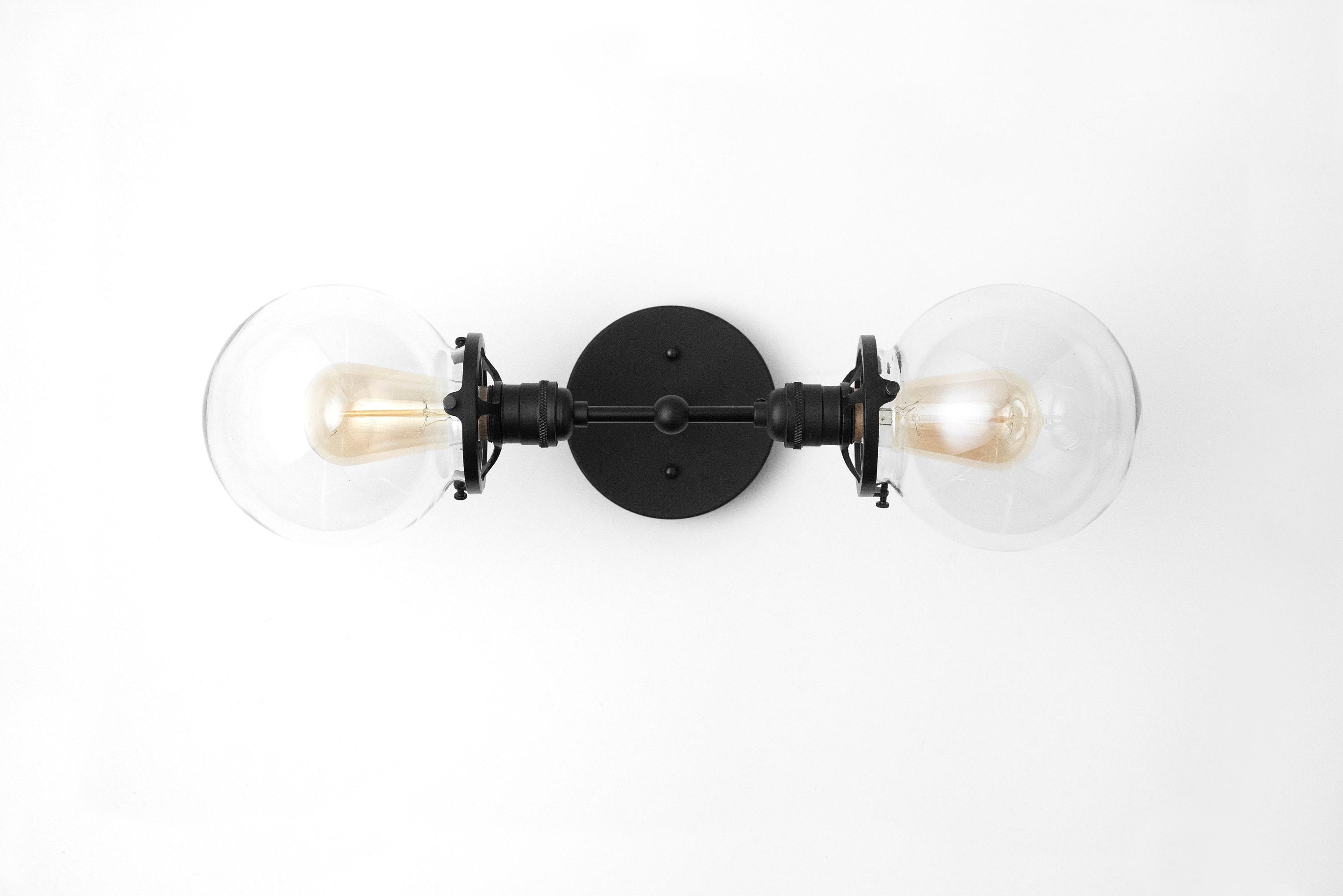 Lumio Globe Industrial Vanity Lighting- Modern Double Globe Wall Light