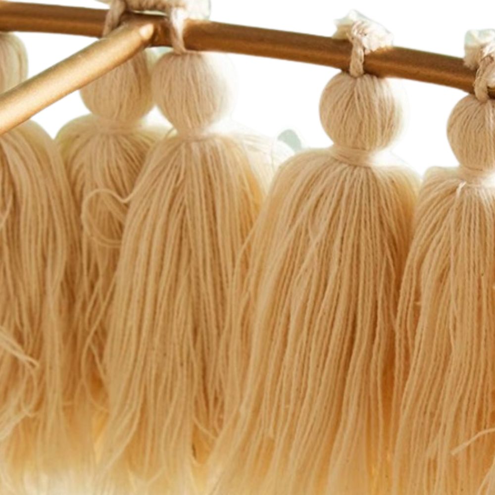 Boho Tiered Fringe Chandelier - Pink Tassel Chandelier for Living Room