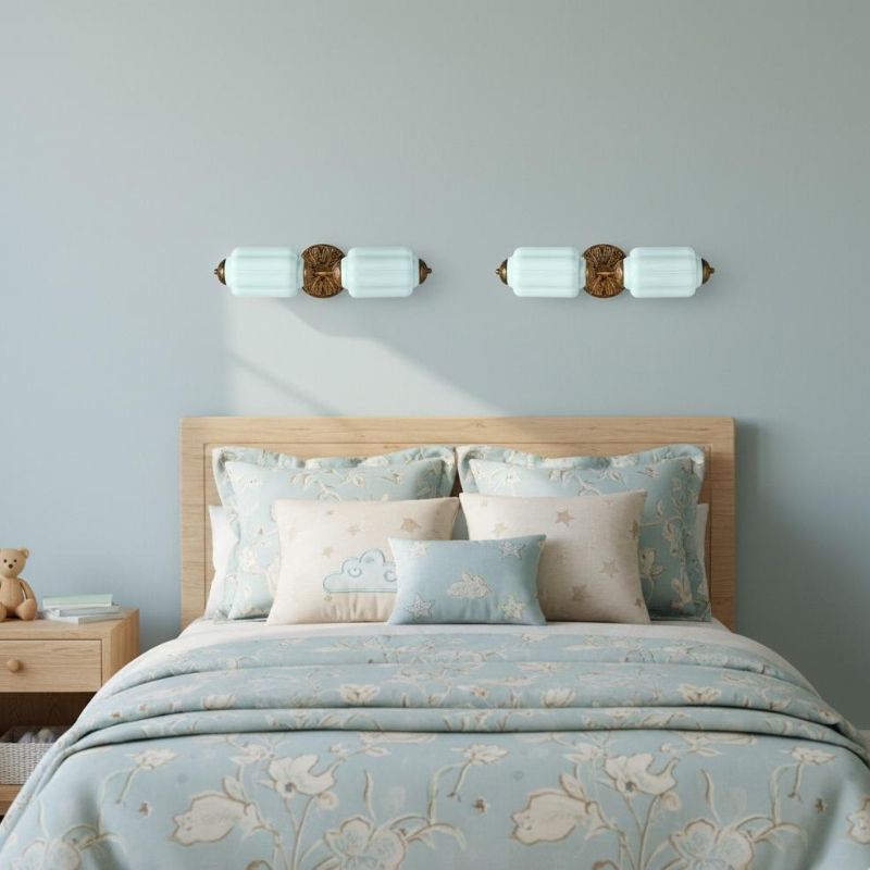 Applique murale vintage Eloise - Applique avec abat-jour en verre lanterne pour couloir