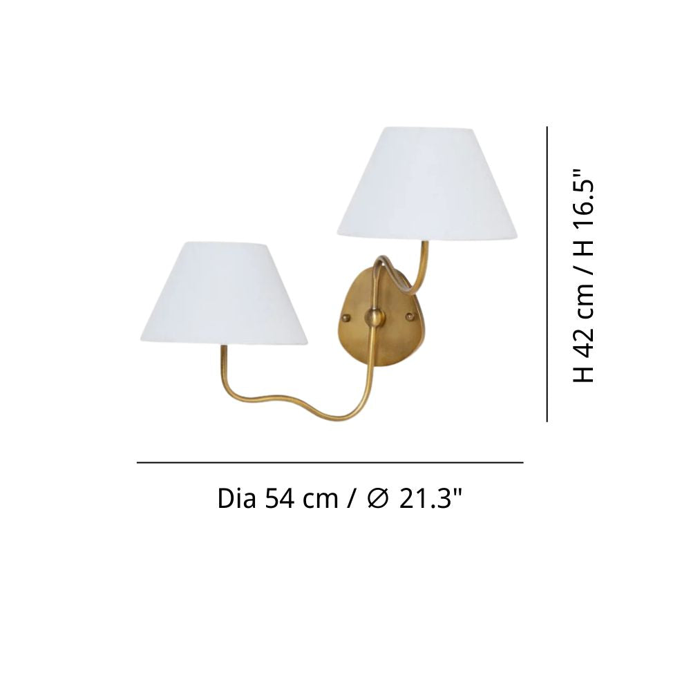 Fabric Double Wall Sconce - Elegant Swan Neck Wall Lights for Bedroom