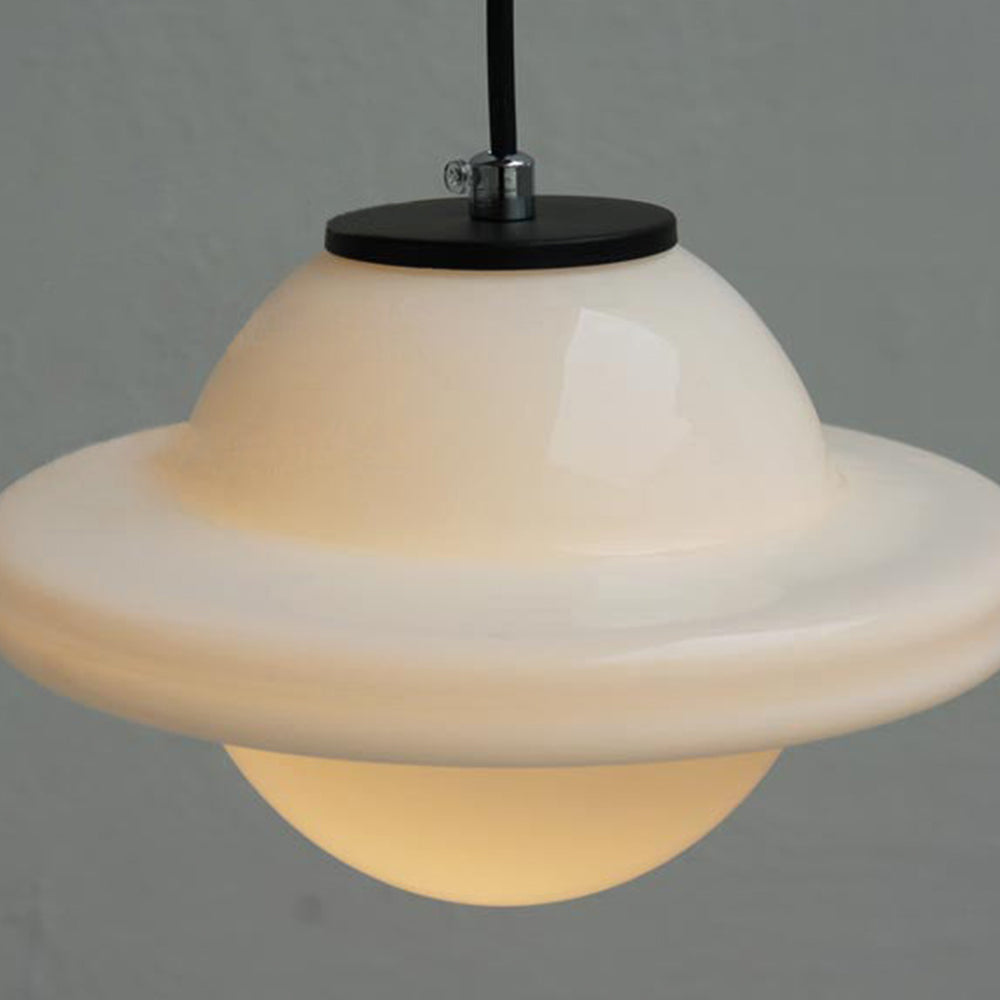 White Milk Glass Pendant Light - Vintage Elegance