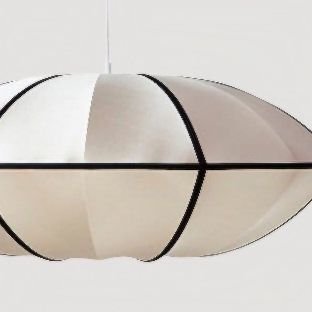 Suspension en soie - Abat-jour en tissu blanc style nordique