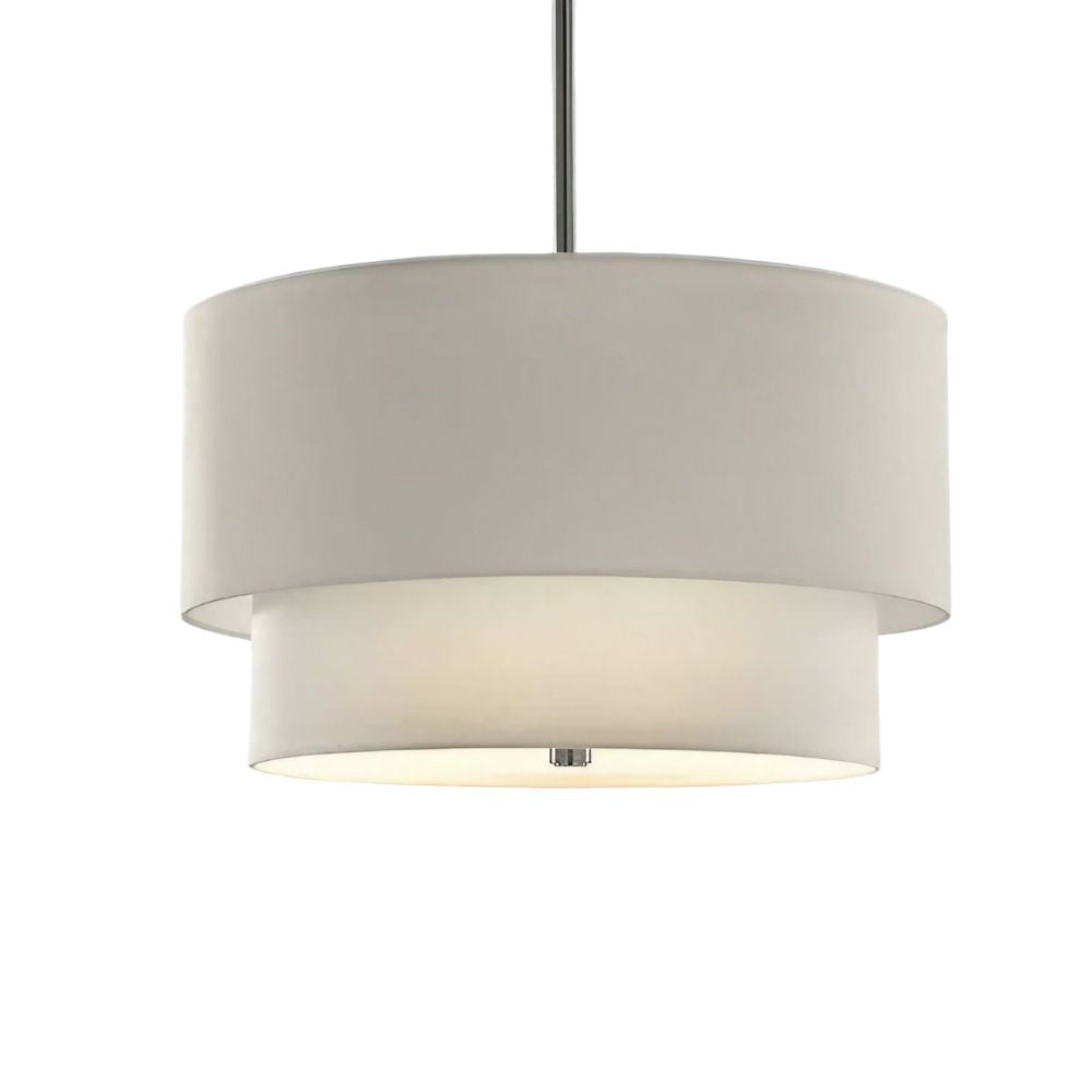 Fabric Flush Mount Light - Handcrafted Linen Drum Shade Pendant Lamp