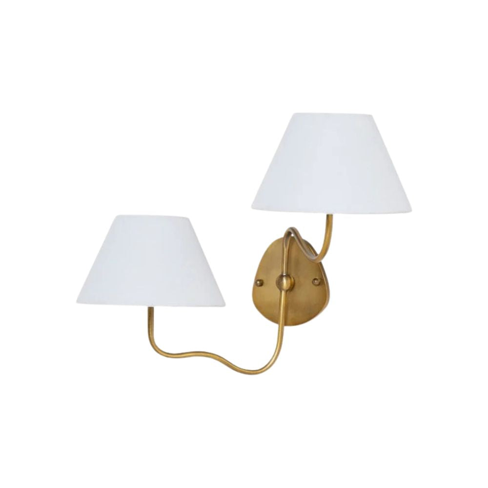 Fabric Double Wall Sconce - Elegant Swan Neck Wall Lights for Bedroom