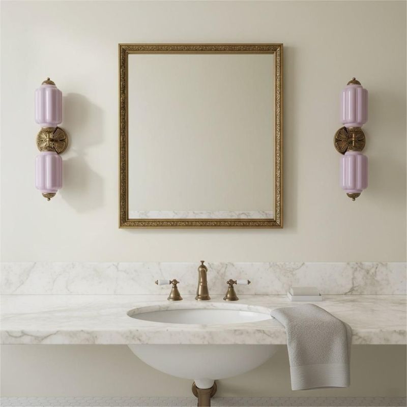 Applique murale vintage Eloise - Applique avec abat-jour en verre lanterne pour couloir